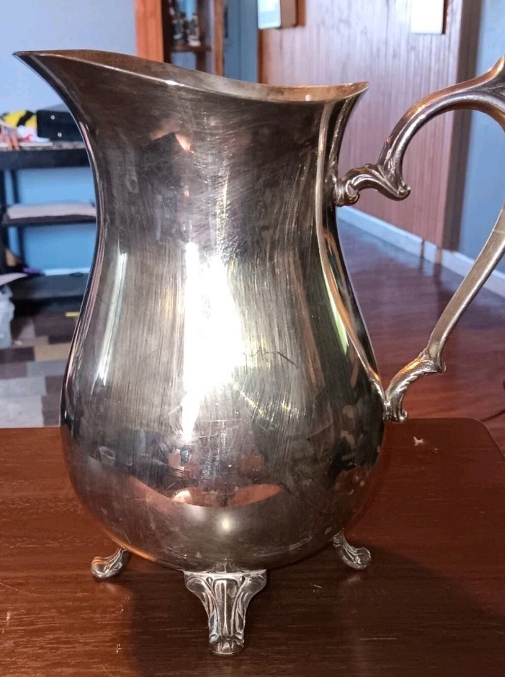 International Silver Footed Silverplate Water Pitcher